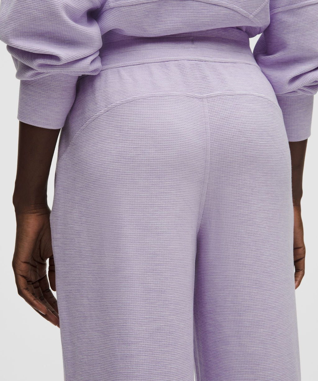 Scuba Mid-Rise Wide-Leg Pant *Waffle Heathered Faint Lavender