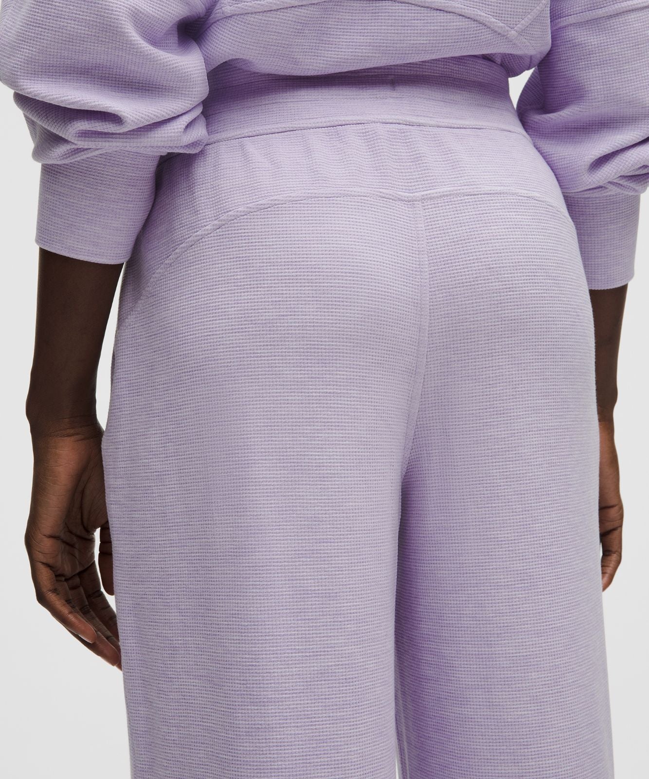 Scuba Mid-Rise Wide-Leg Pant *Waffle Heathered Faint Lavender