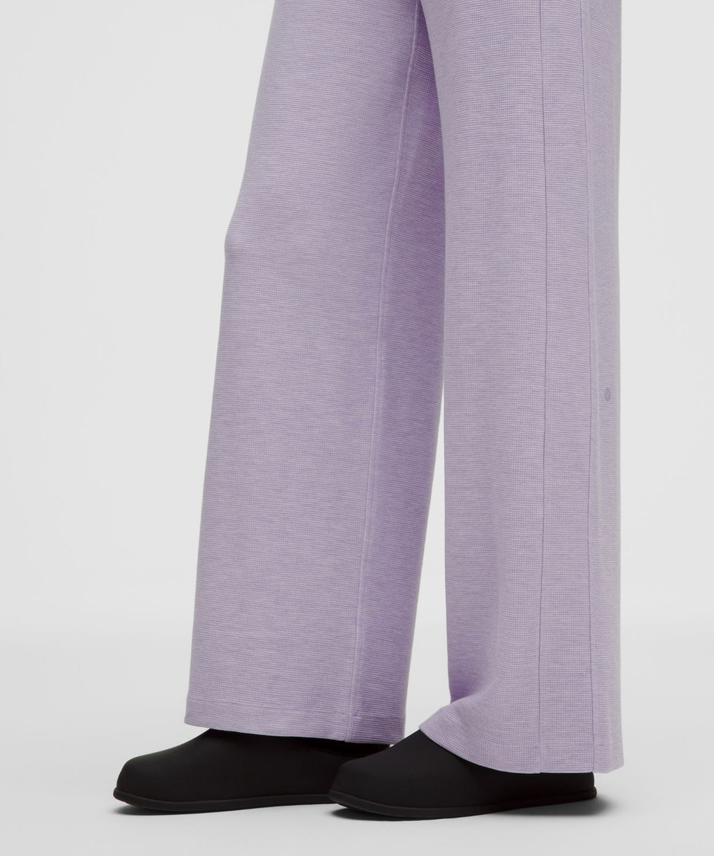Scuba Mid-Rise Wide-Leg Pant *Waffle Heathered Faint Lavender