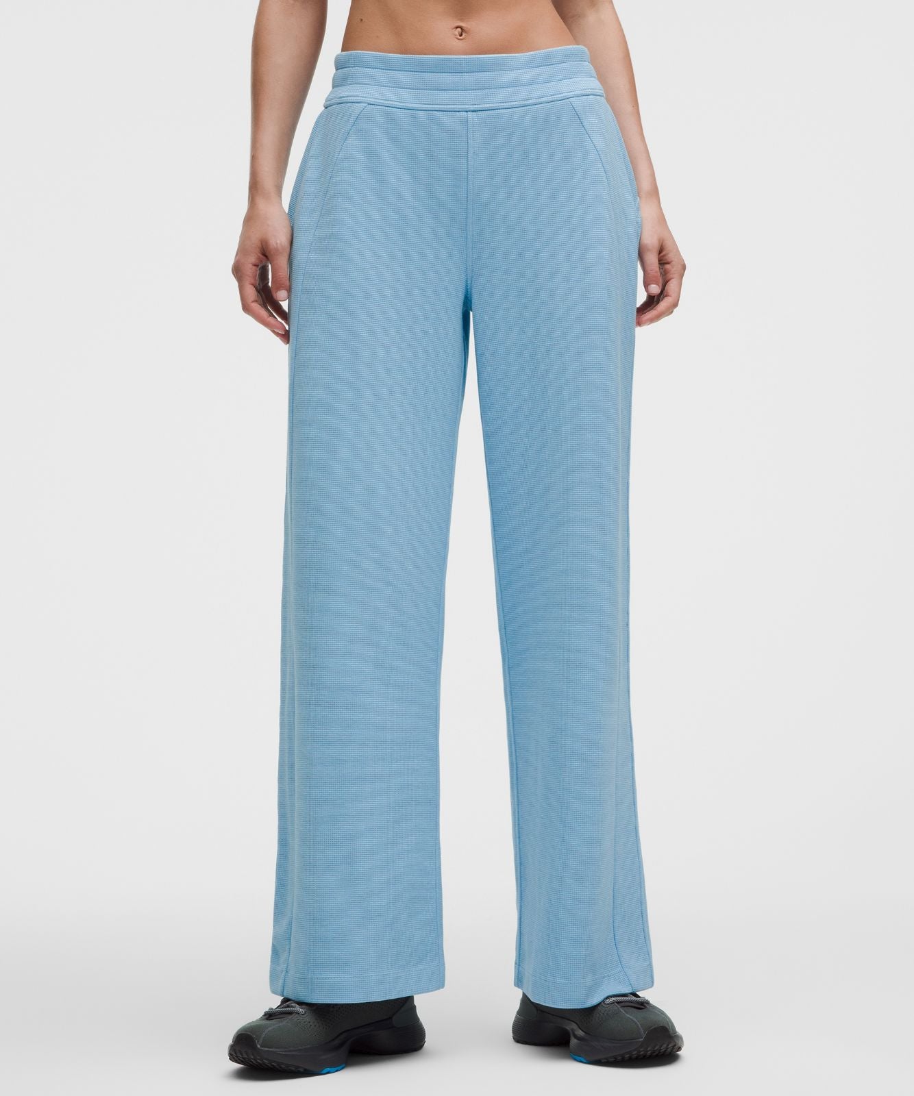 Scuba Mid-Rise Wide-Leg Pant *Waffle Heathered Dreamy Blue