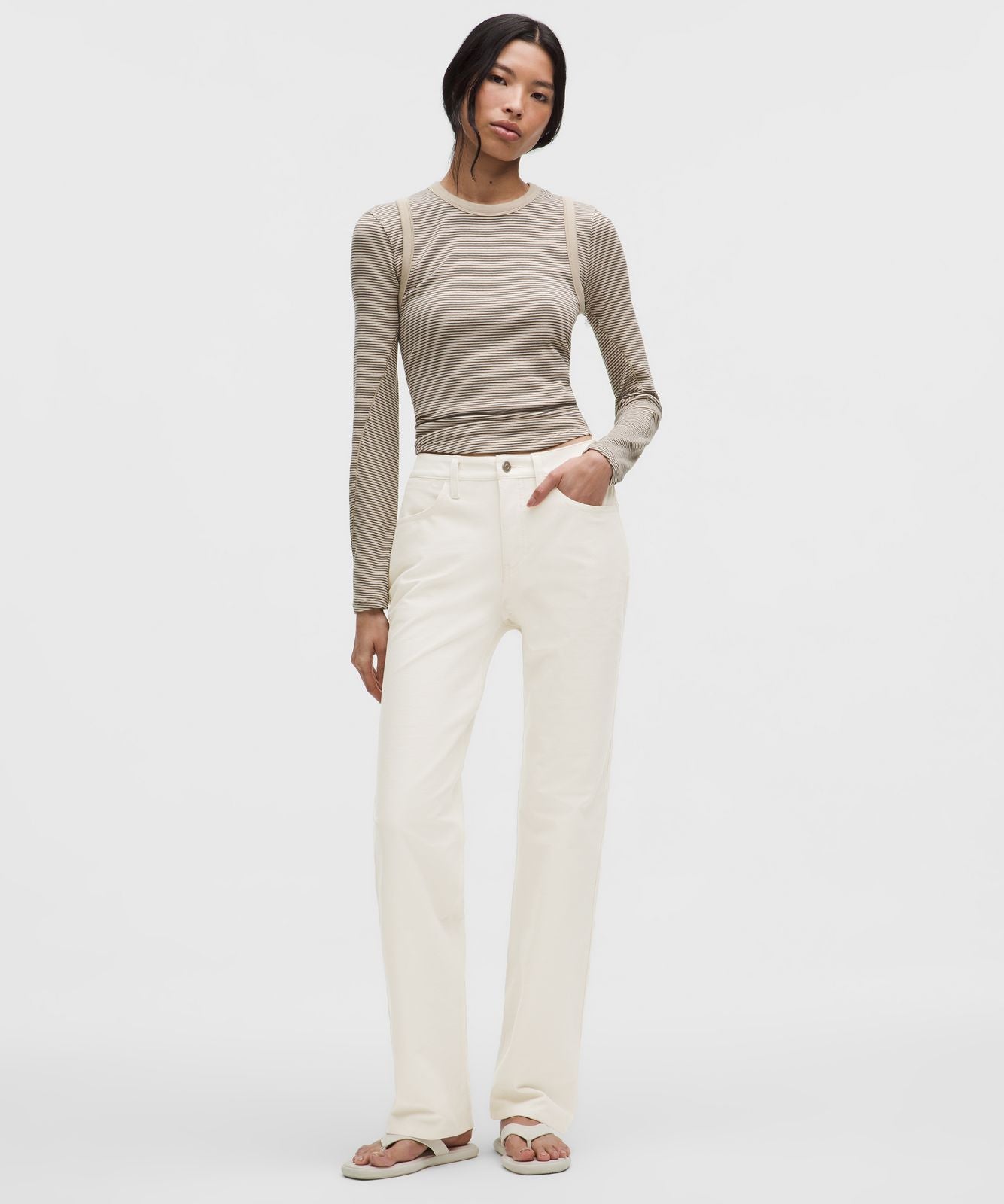 EasyFive Mid-Rise Relaxed-Straight Pant *Regular Light Ivory