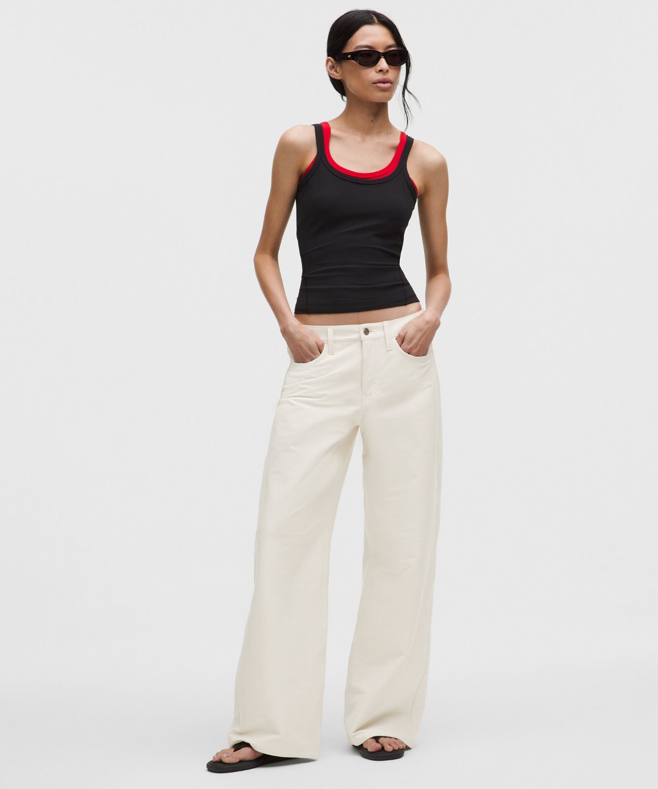 EasyFive Low-Rise Classic Wide-Leg Pant *Regular Light Ivory