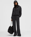 Brushed Softstreme Pintuck High-Rise Wide-Leg Pant *Regular Black