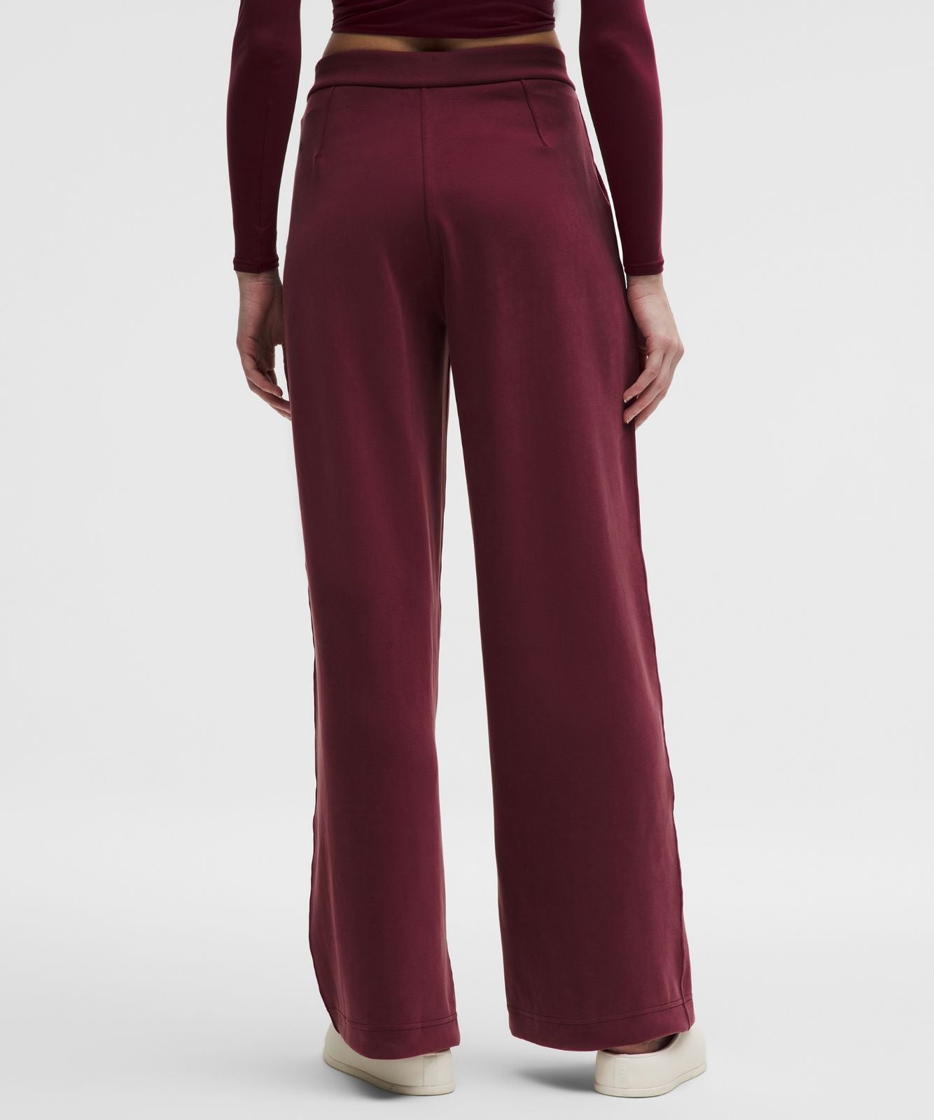 Brushed Softstreme Pintuck High-Rise Wide-Leg Pant *Regular Burgundy Bay
