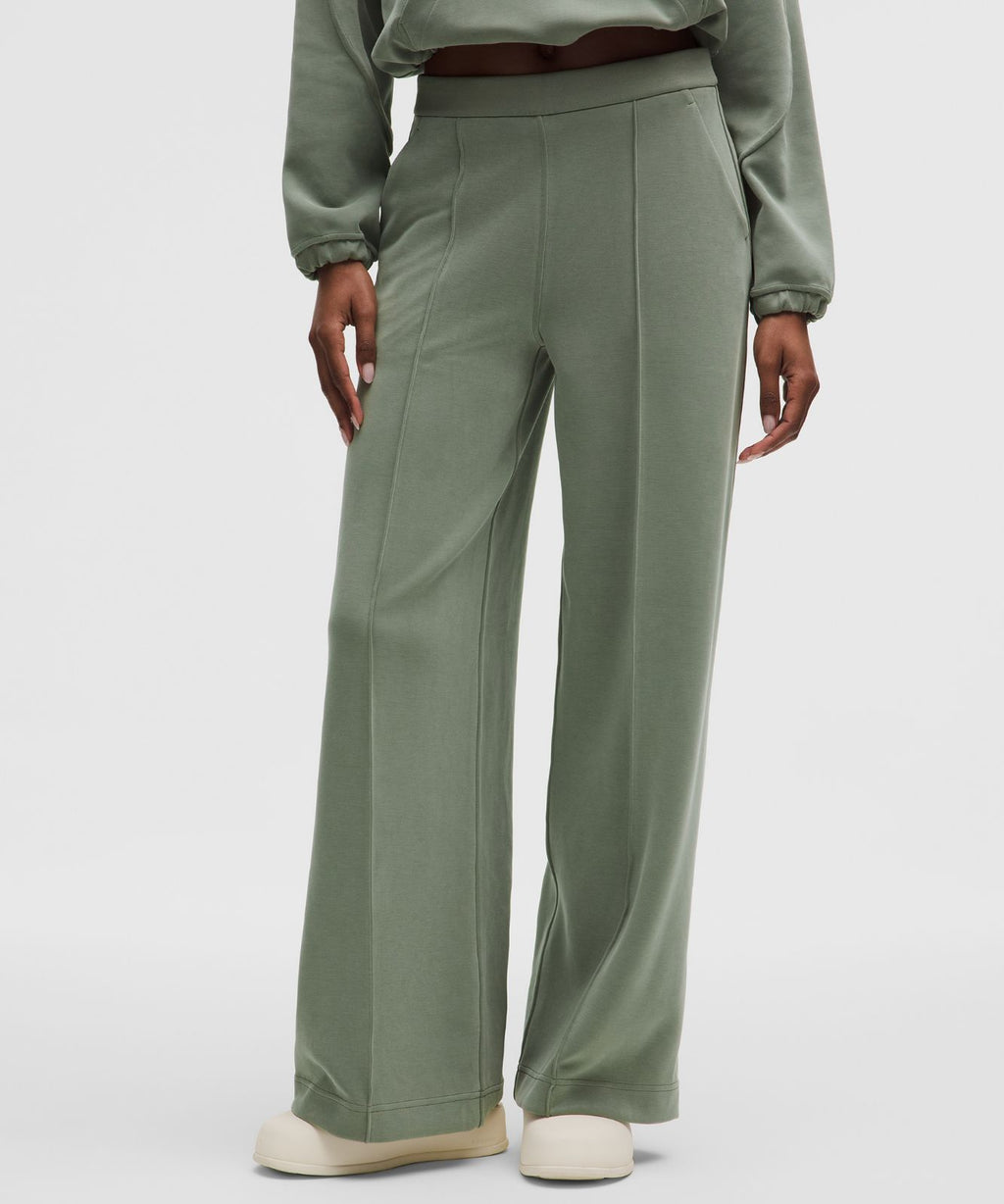 Brushed Softstreme Pintuck High-Rise Wide-Leg Pant *Regular Willow Leaf