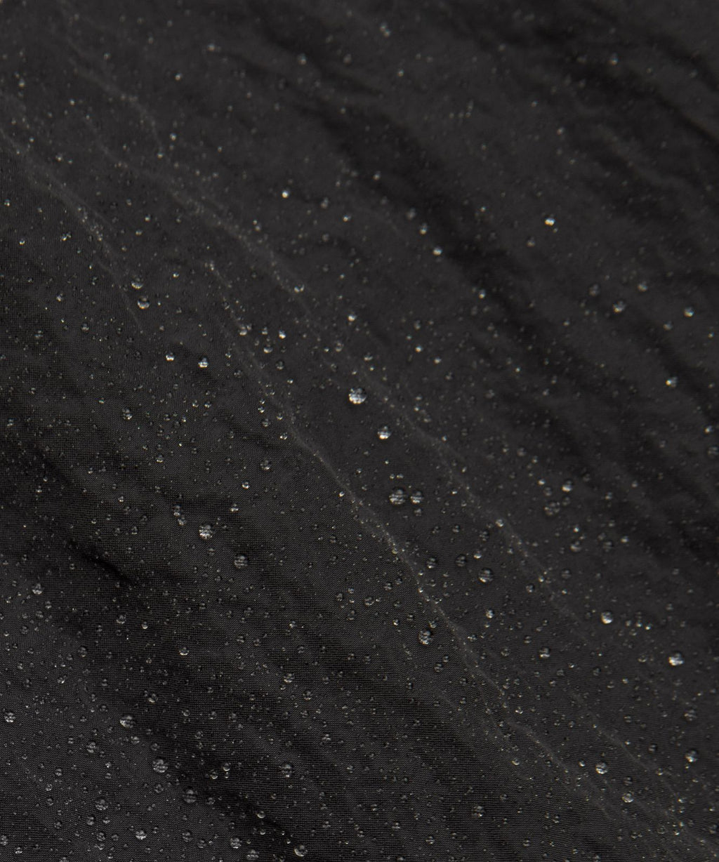 Crinkle Nylon Mid-Rise Barrel-Leg Pant Black