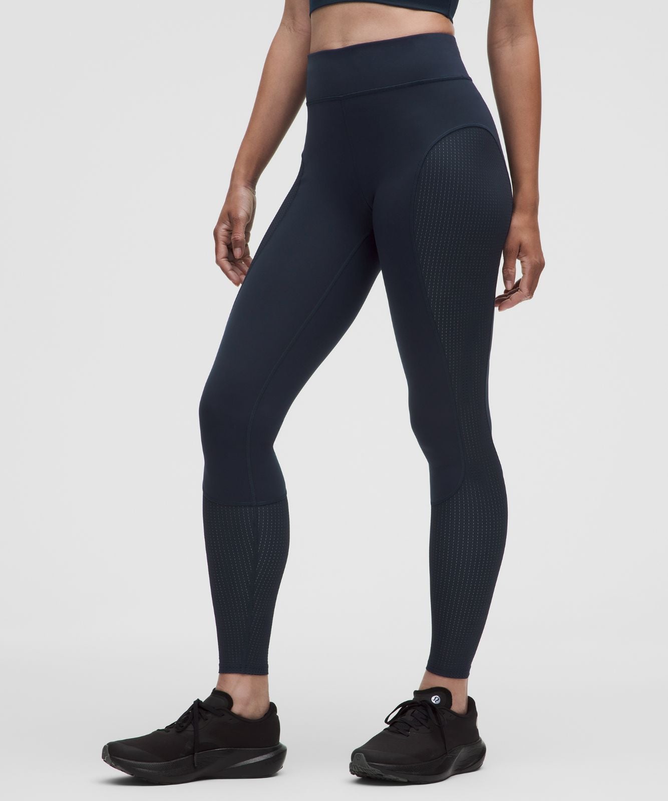 Mesh-Panelled High-Rise Tight 28" *SLNSH Collection True Navy