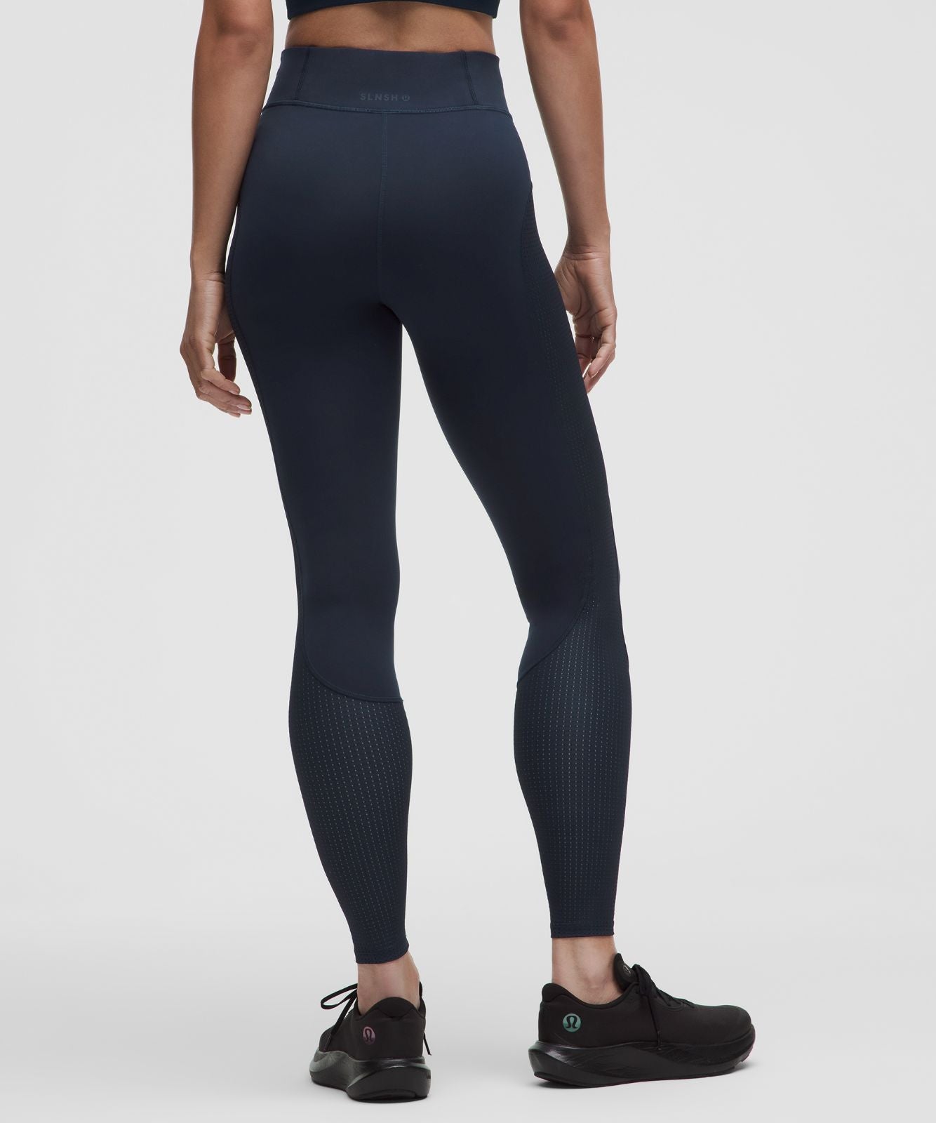 Mesh-Panelled High-Rise Tight 28" *SLNSH Collection True Navy