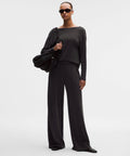 Softstreme Pintuck High-Rise Wide-Leg Pant *Regular Black