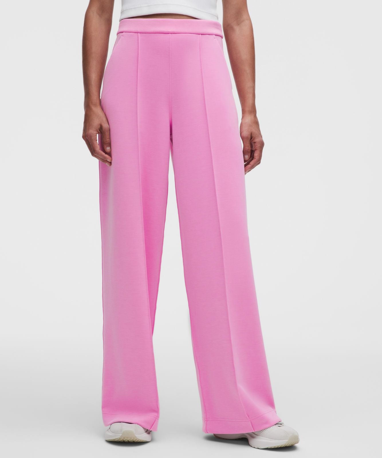 Softstreme Pintuck High-Rise Wide-Leg Pant *Regular Sweet Sorbet