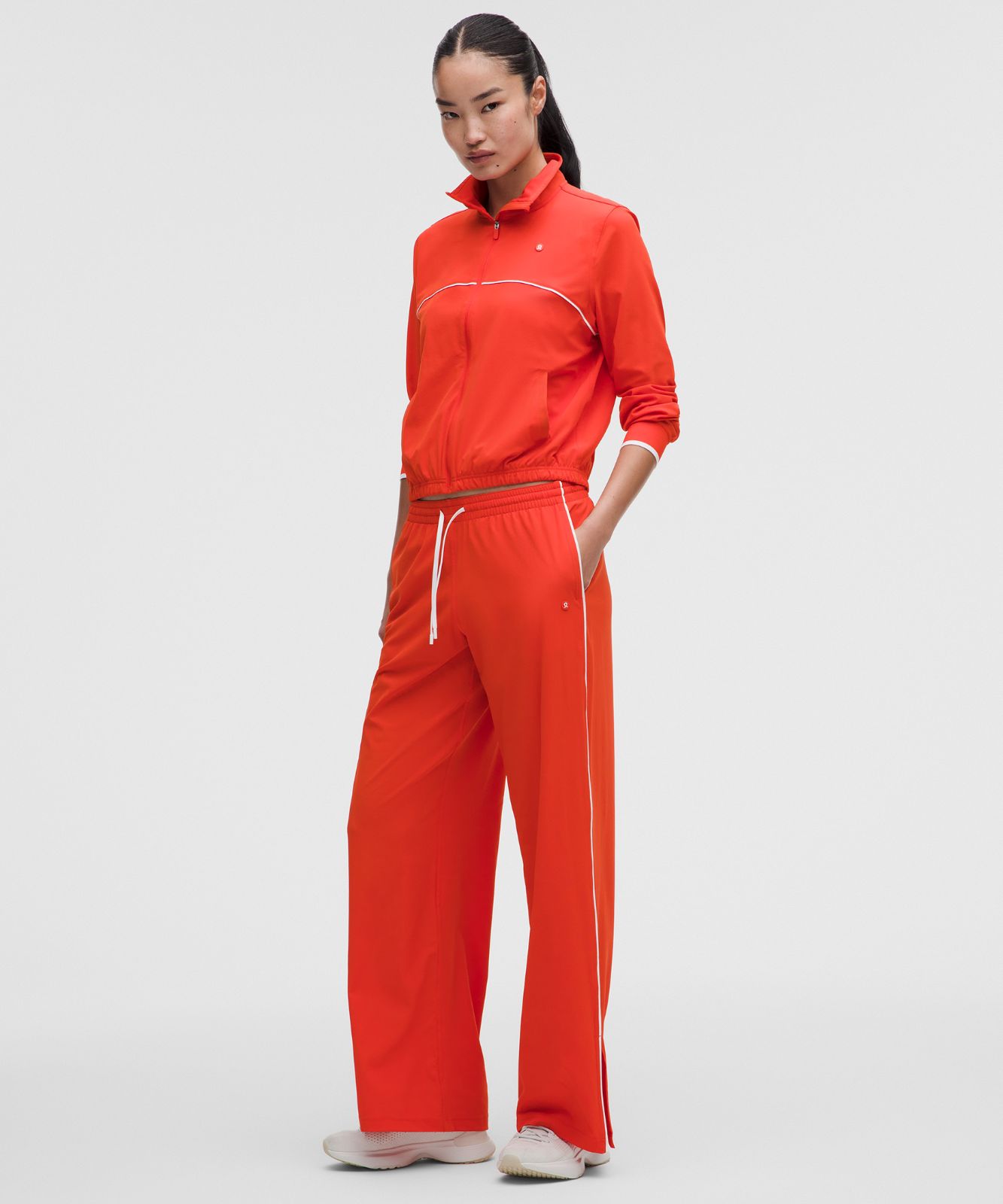 Court Rival Wide-Leg Track Pant Regular *Contrast Drawcord Cherry Ember/White