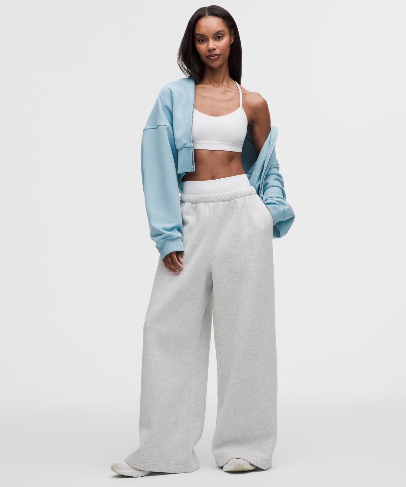 Women's Steady State SuperLoft Oversized Wide-Leg Pant Heathered Core Ultra Light Grey