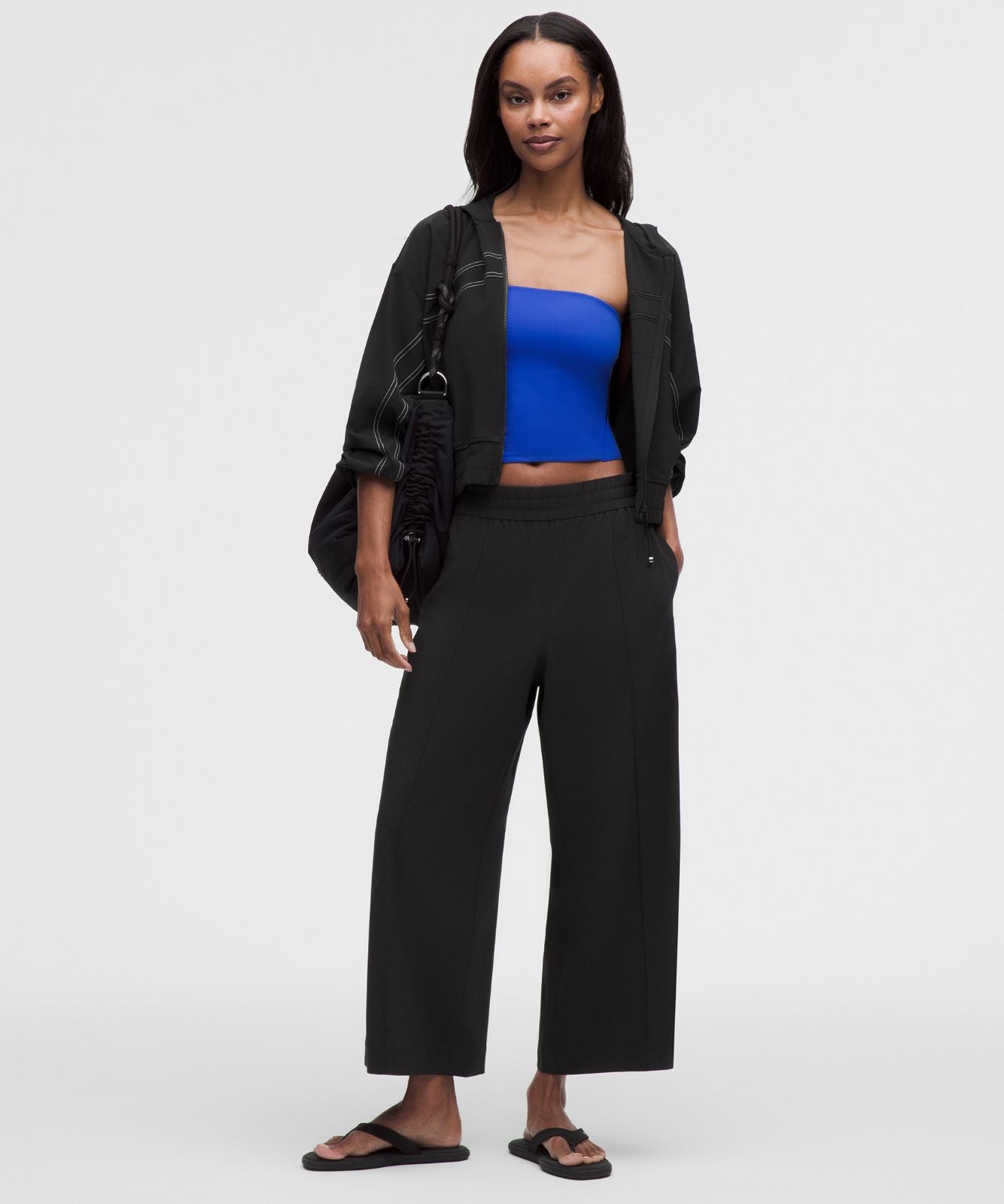 Breezily Mid-Rise Cropped Pant Black