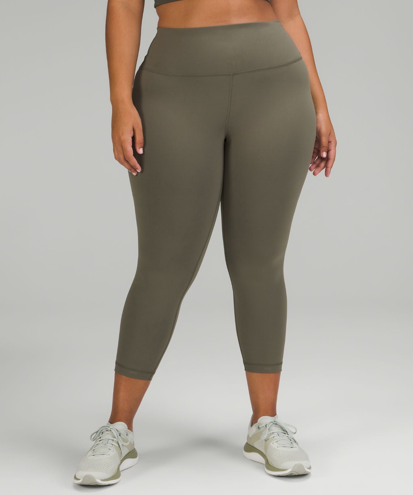 Wunder Train High-Rise Crop 23" Army Green