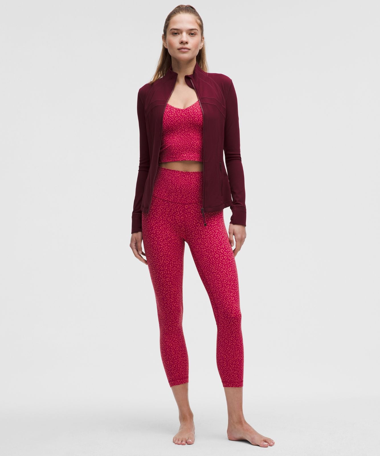 lululemon Align™ High-Rise Crop 23" Leopard Daisy Desert Red Magenta Smoke