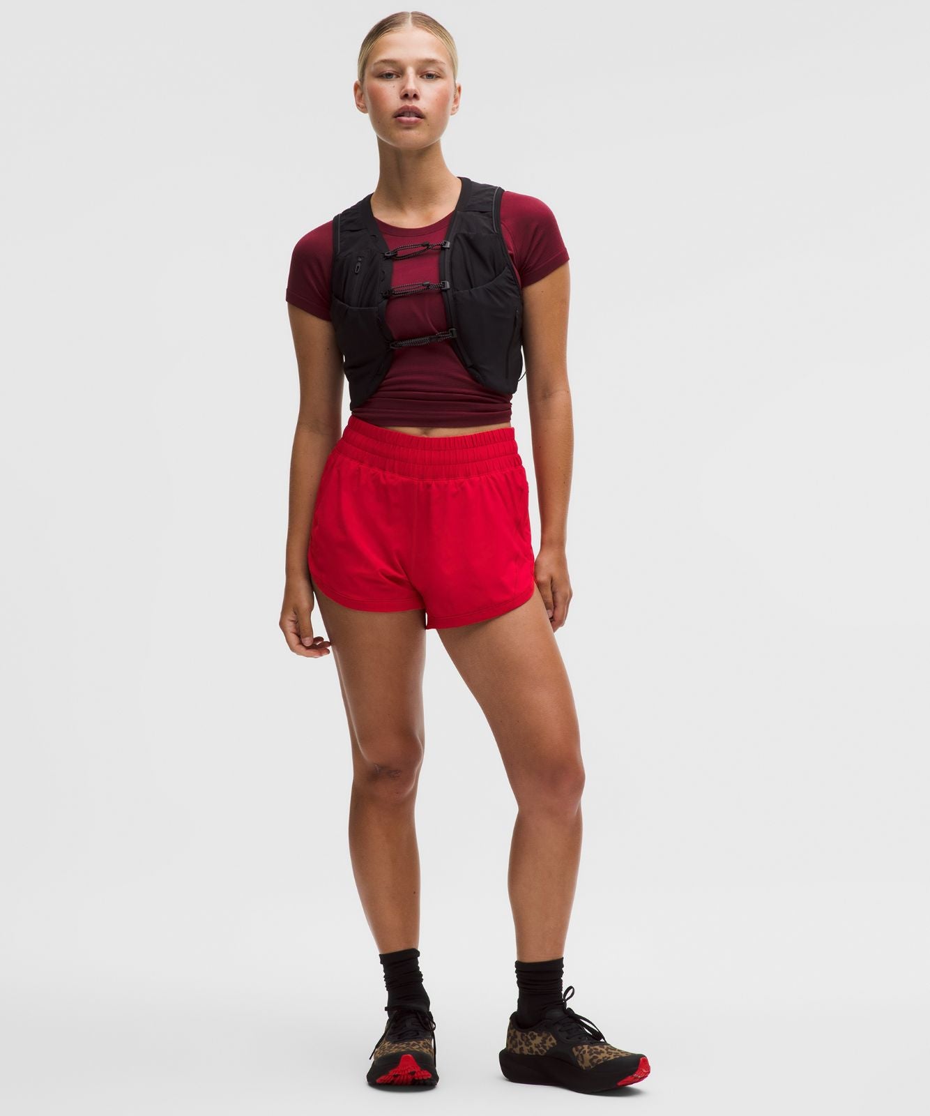 Track That High-Rise Lined Short 3" Oxford Red