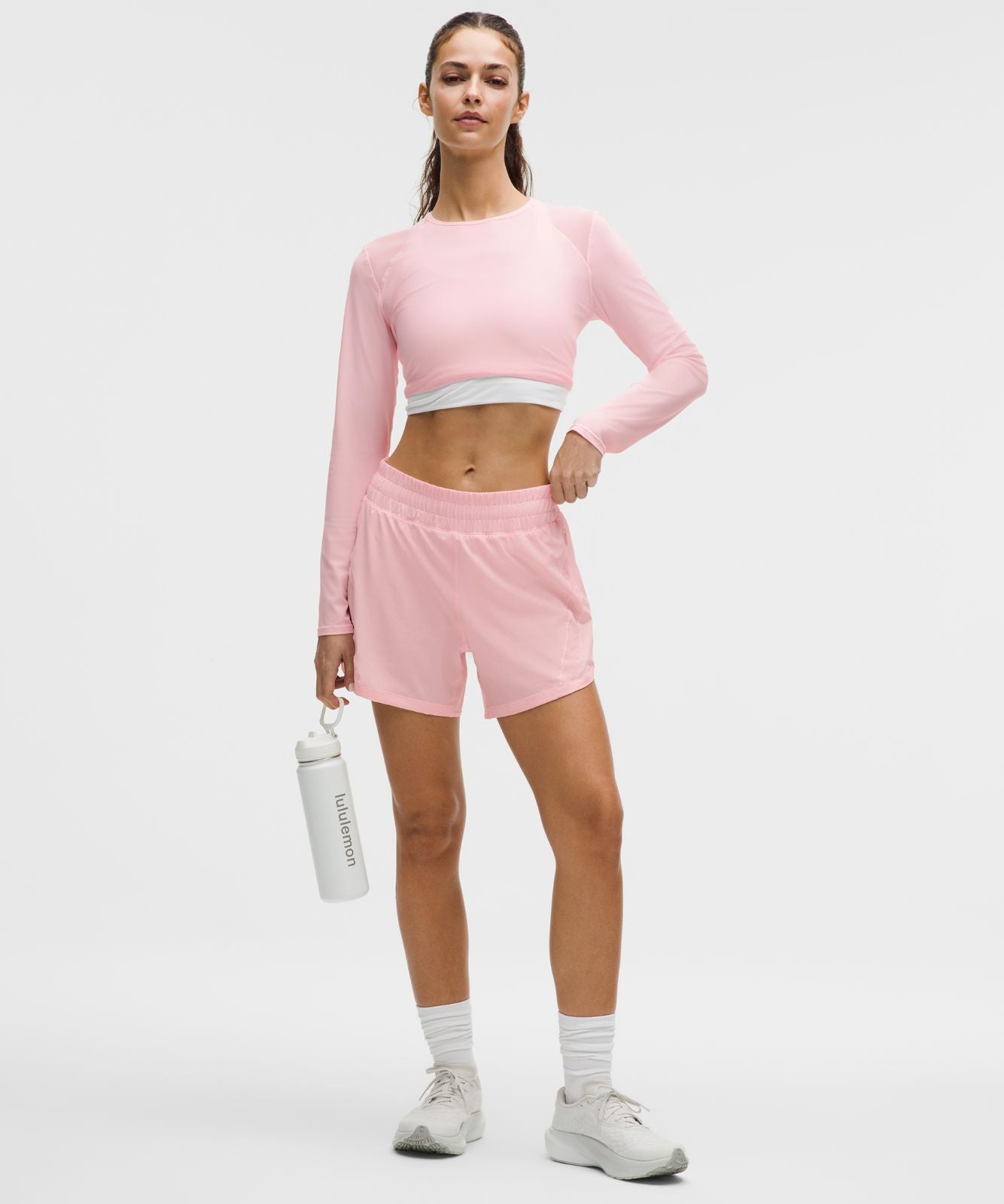 Track That High-Rise Lined Short 5" Pink Pearl