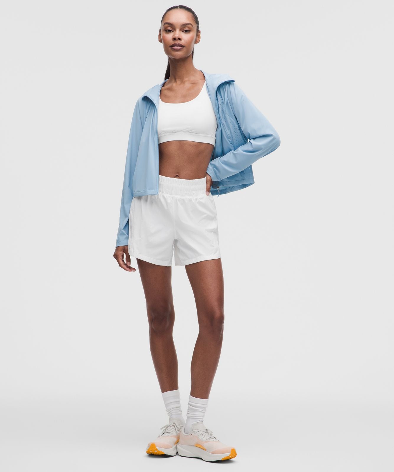 Track That High-Rise Lined Short 5" White