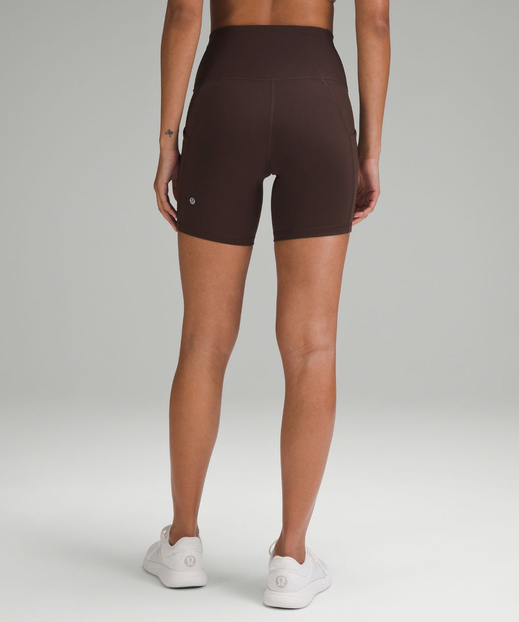 Wunder Train High-Rise Short with Pockets 6" Espresso