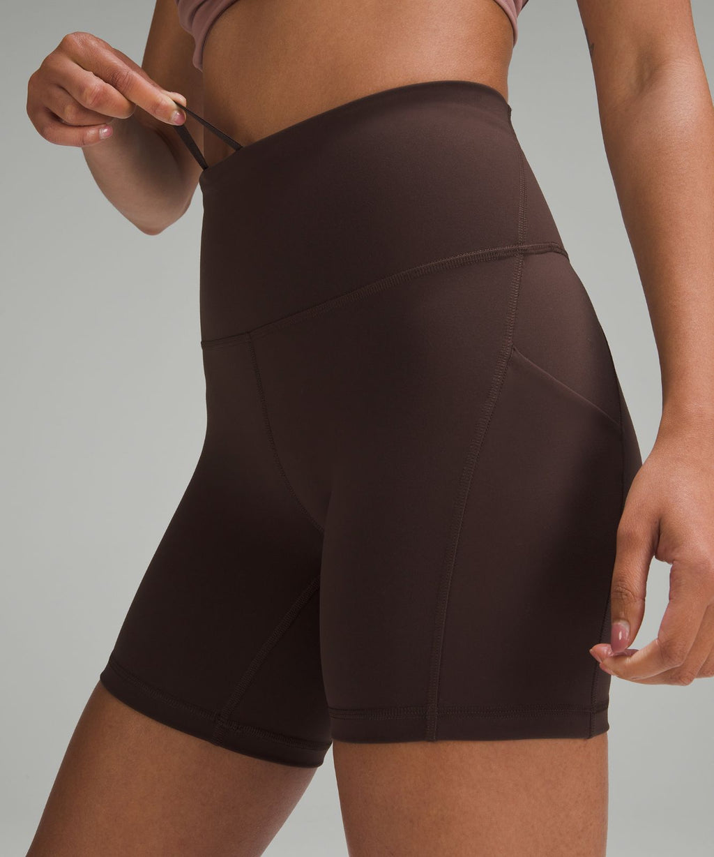 Wunder Train High-Rise Short with Pockets 6" Espresso