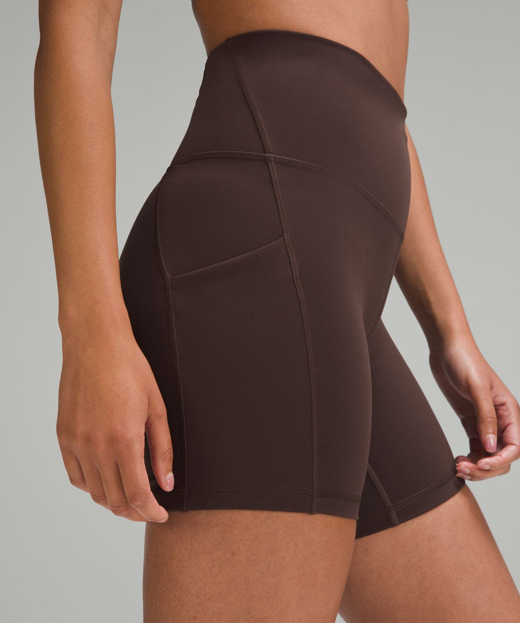 Wunder Train High-Rise Short with Pockets 6" Espresso