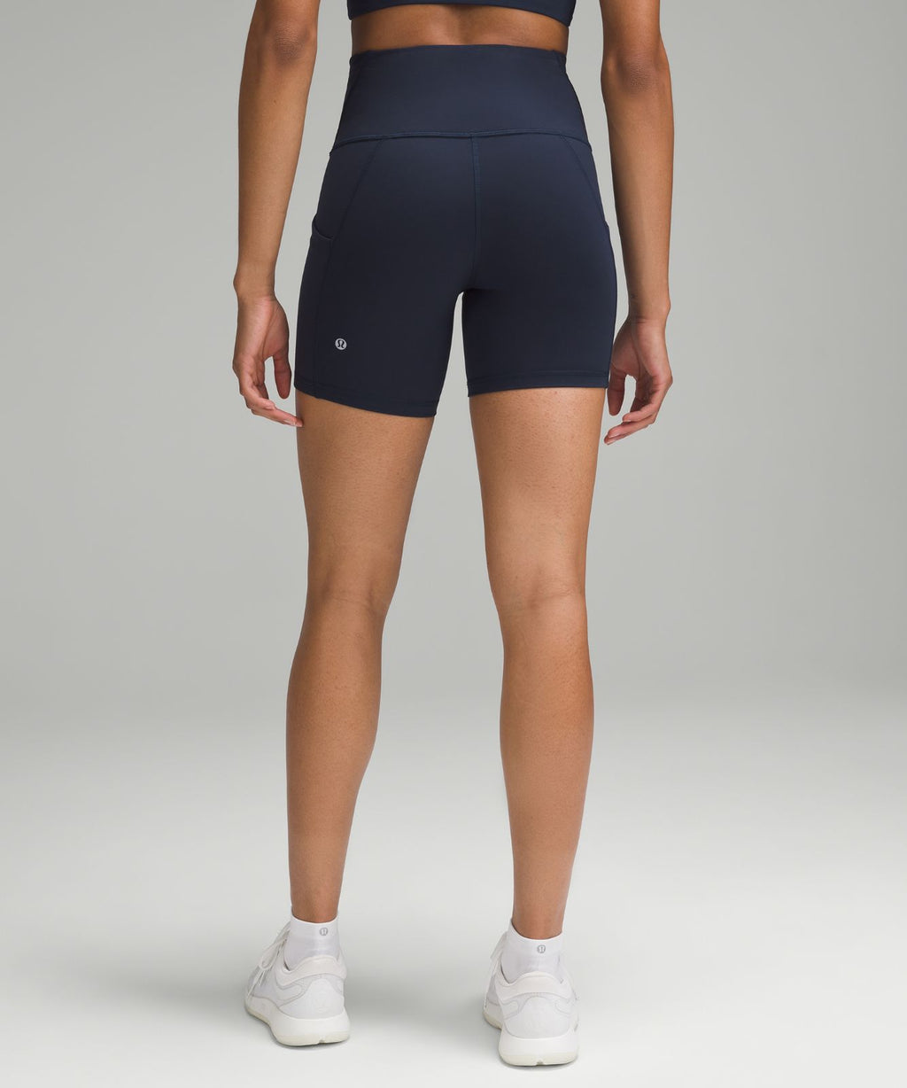 Wunder Train High-Rise Short with Pockets 6" True Navy