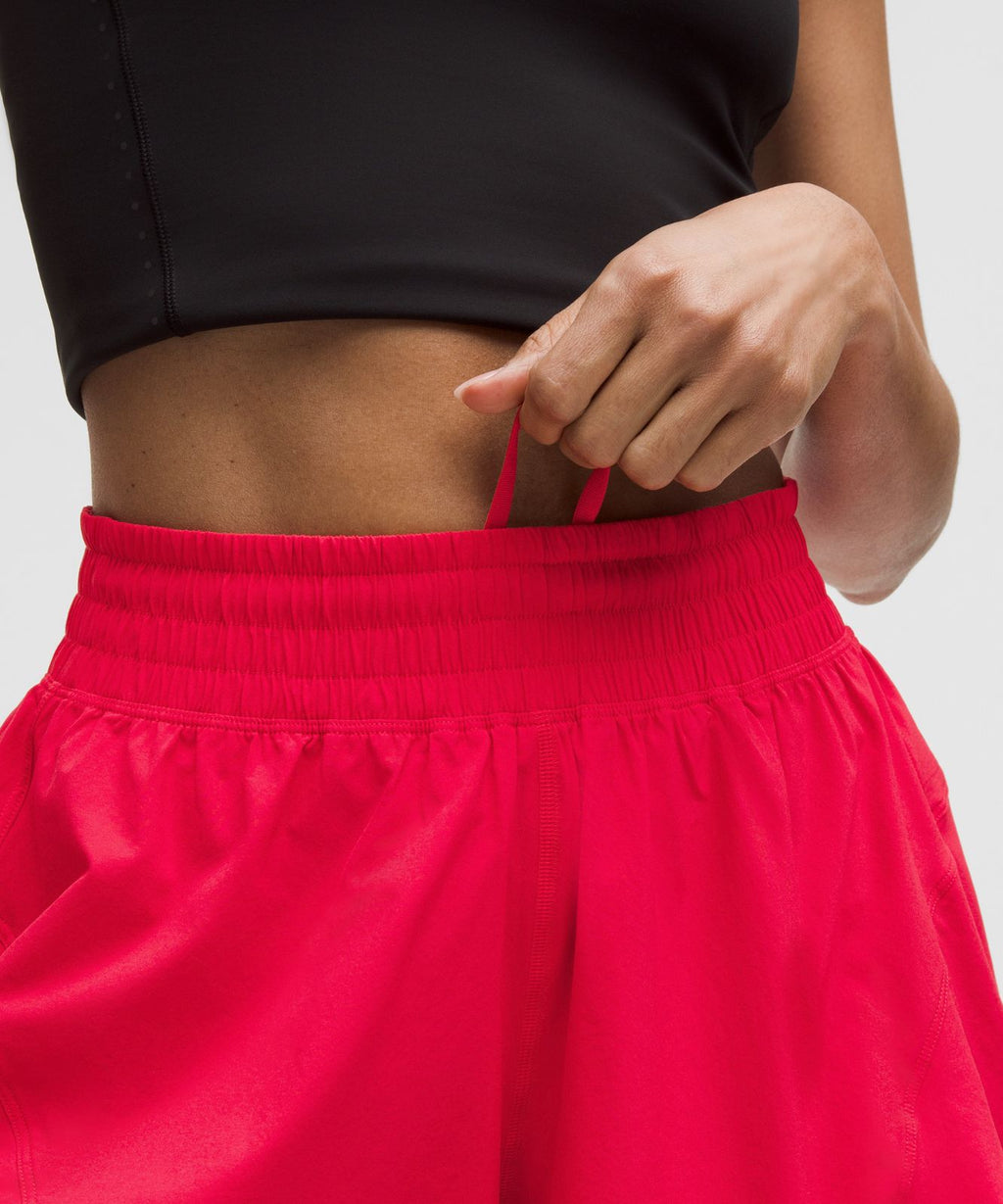 Shake It Out High-Rise Running Short 2.5" Red Glow