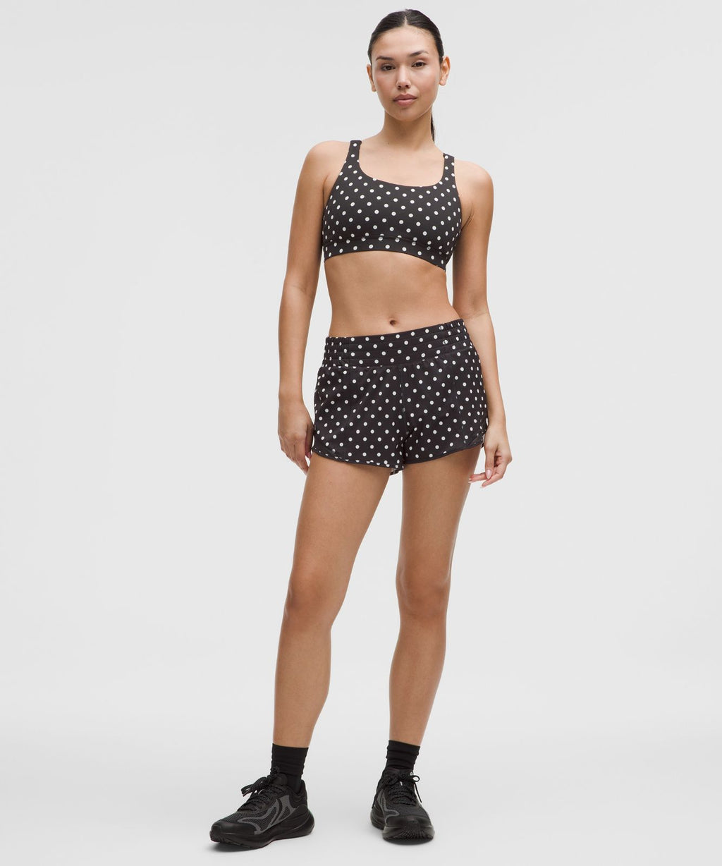 Hotty Hot High-Rise Lined Short 2.5" Simple Polka White Black