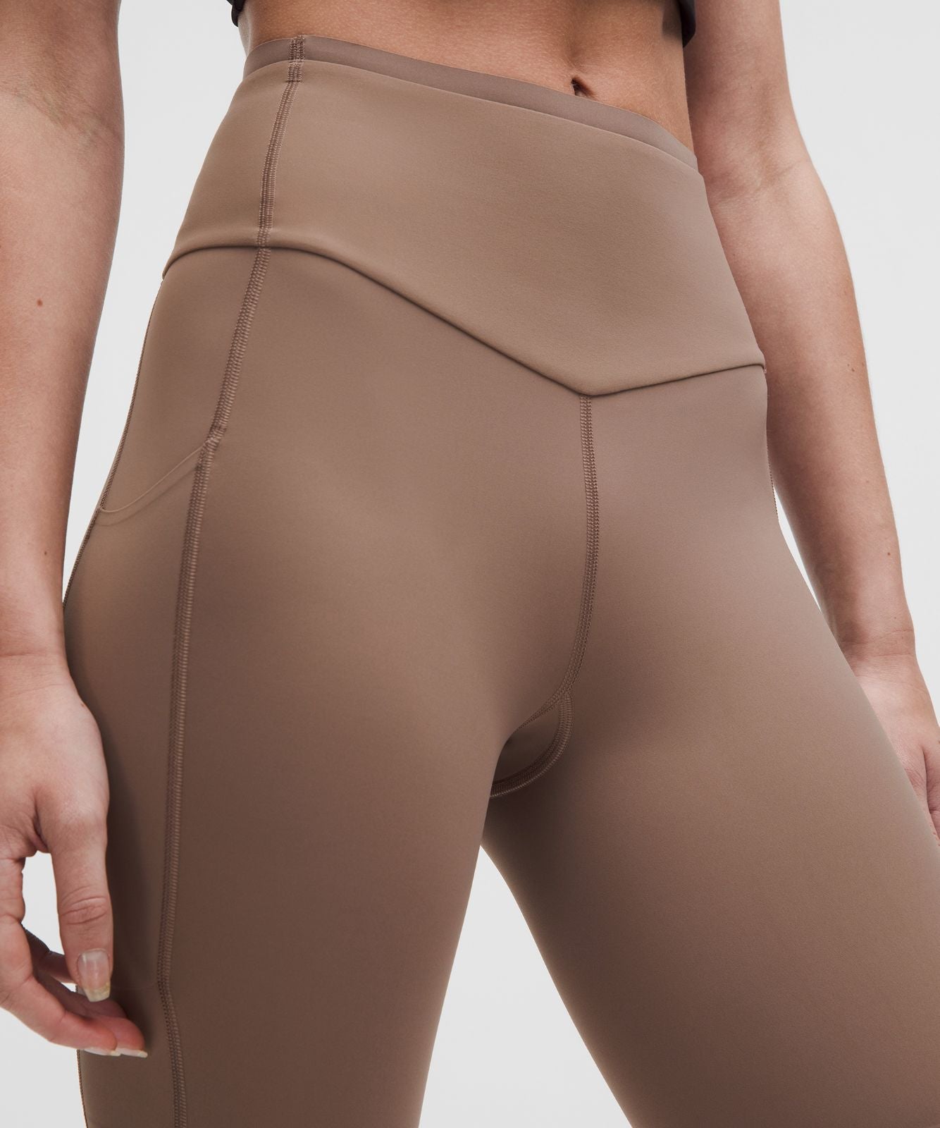 lululemon Go Further Super-High-Rise Race Short 8" Taupetastic