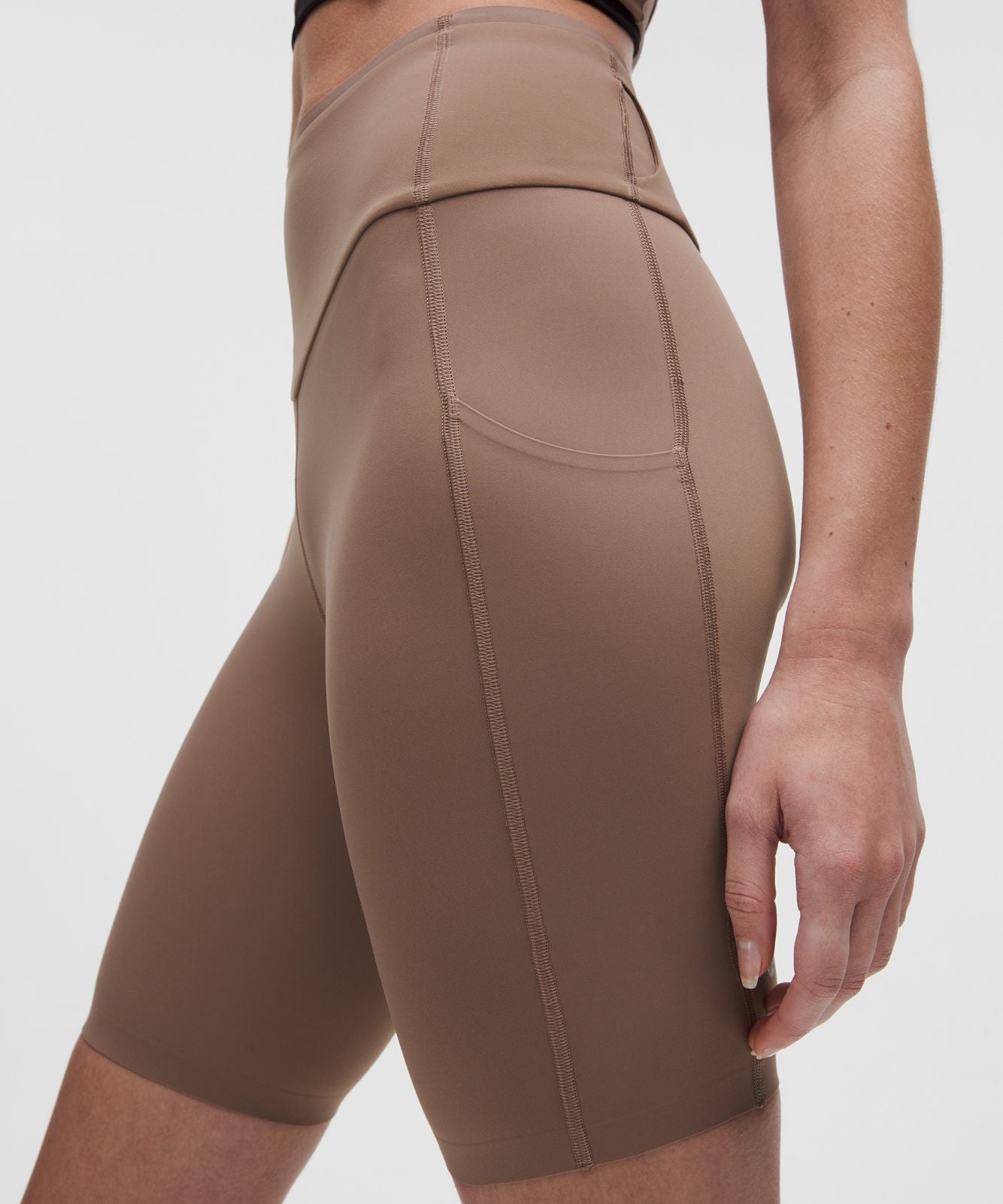 lululemon Go Further Super-High-Rise Race Short 8" Taupetastic