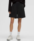 Daydrift Pleated High-Rise Short 7" Black