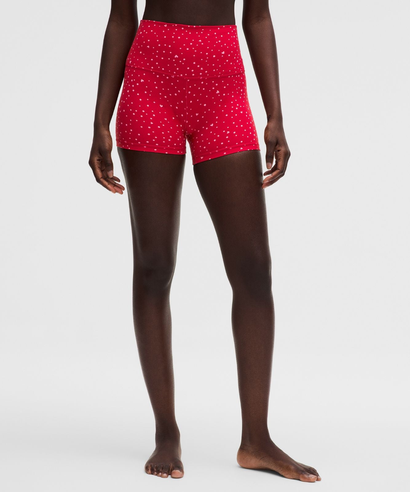 lululemon Align™ High-Rise Short 4" Heart Scatter Dot Print Candy Cloud Oxford Red