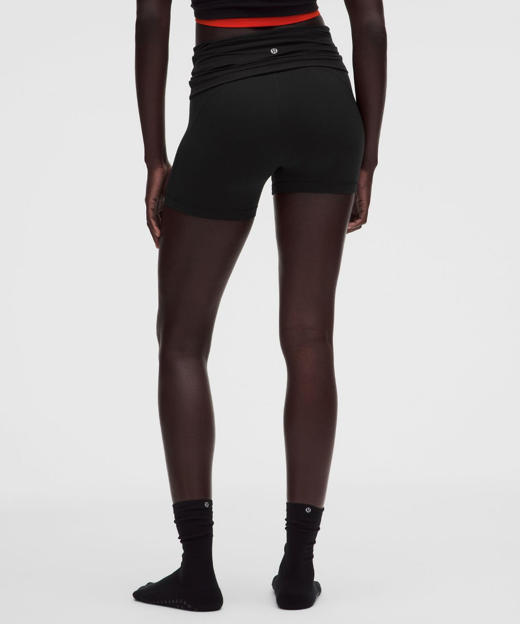 Groove Foldover Mid-Rise Short 4" Black