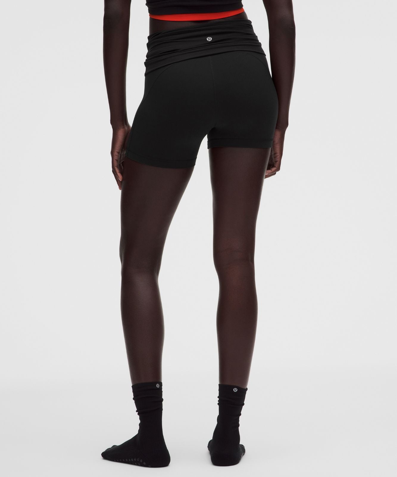 Groove Foldover Mid-Rise Short 4" Black