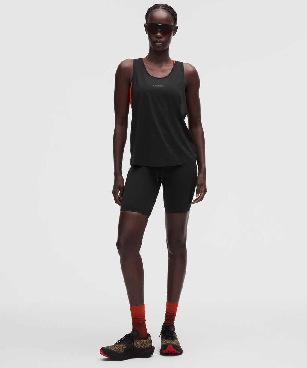 No Line High-Rise Running Short 8" Black