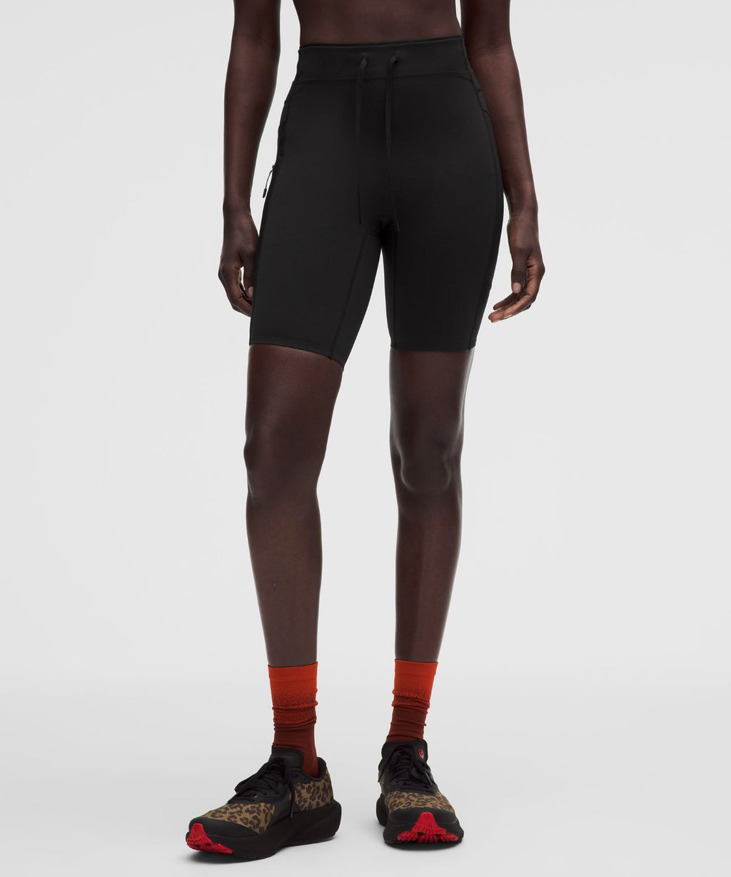No Line High-Rise Running Short 8" Black