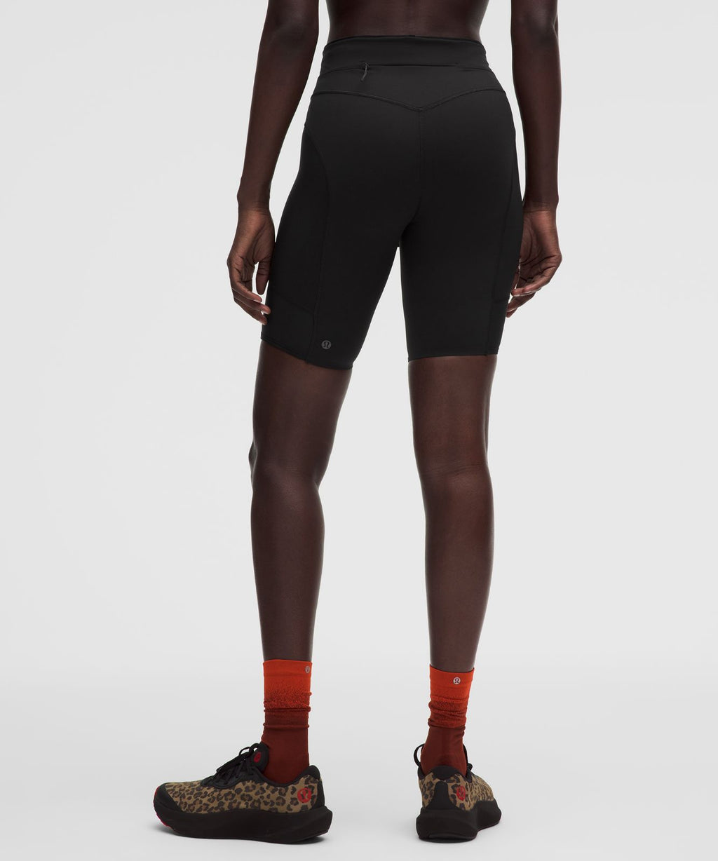 No Line High-Rise Running Short 8" Black