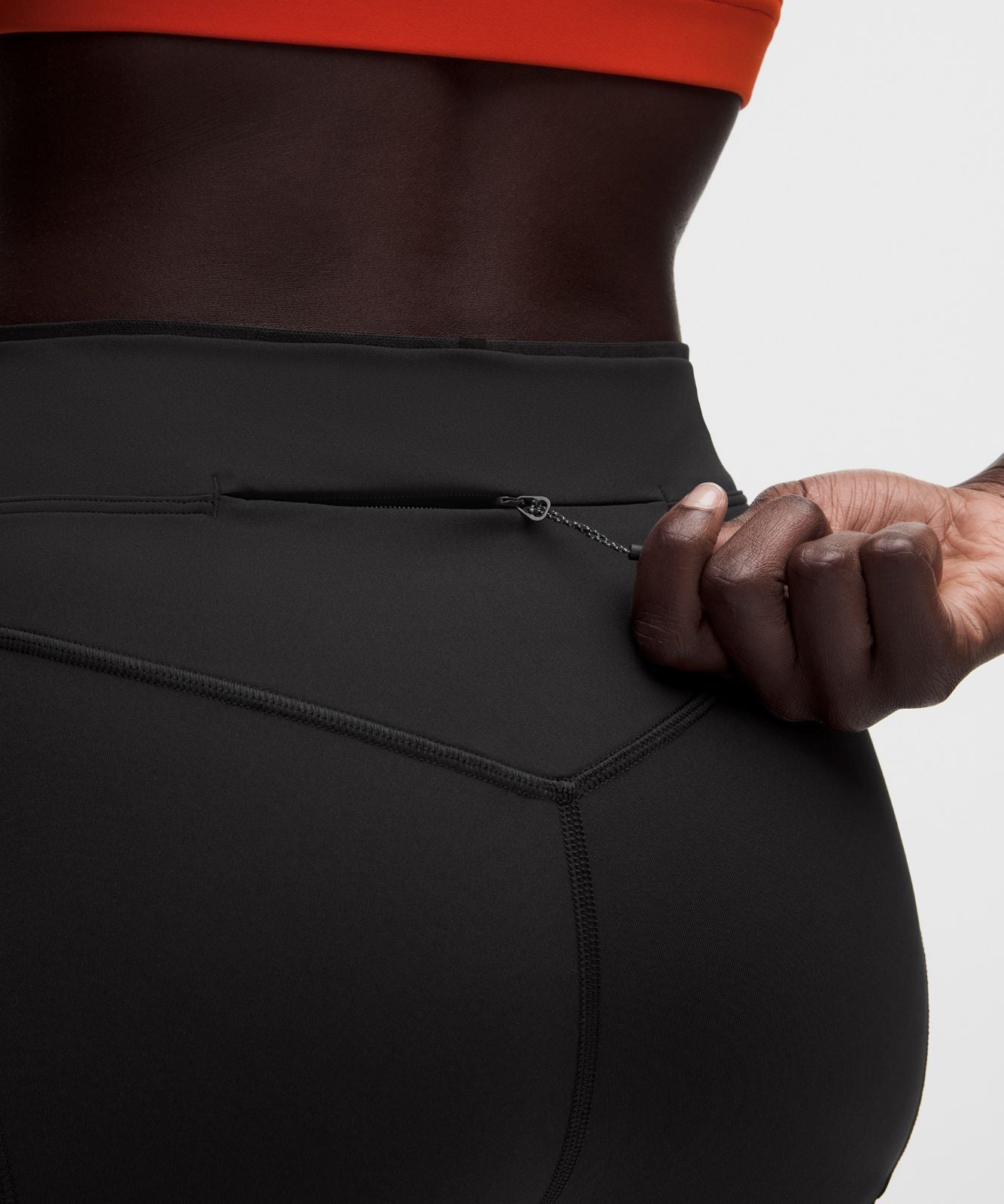No Line High-Rise Running Short 8" Black