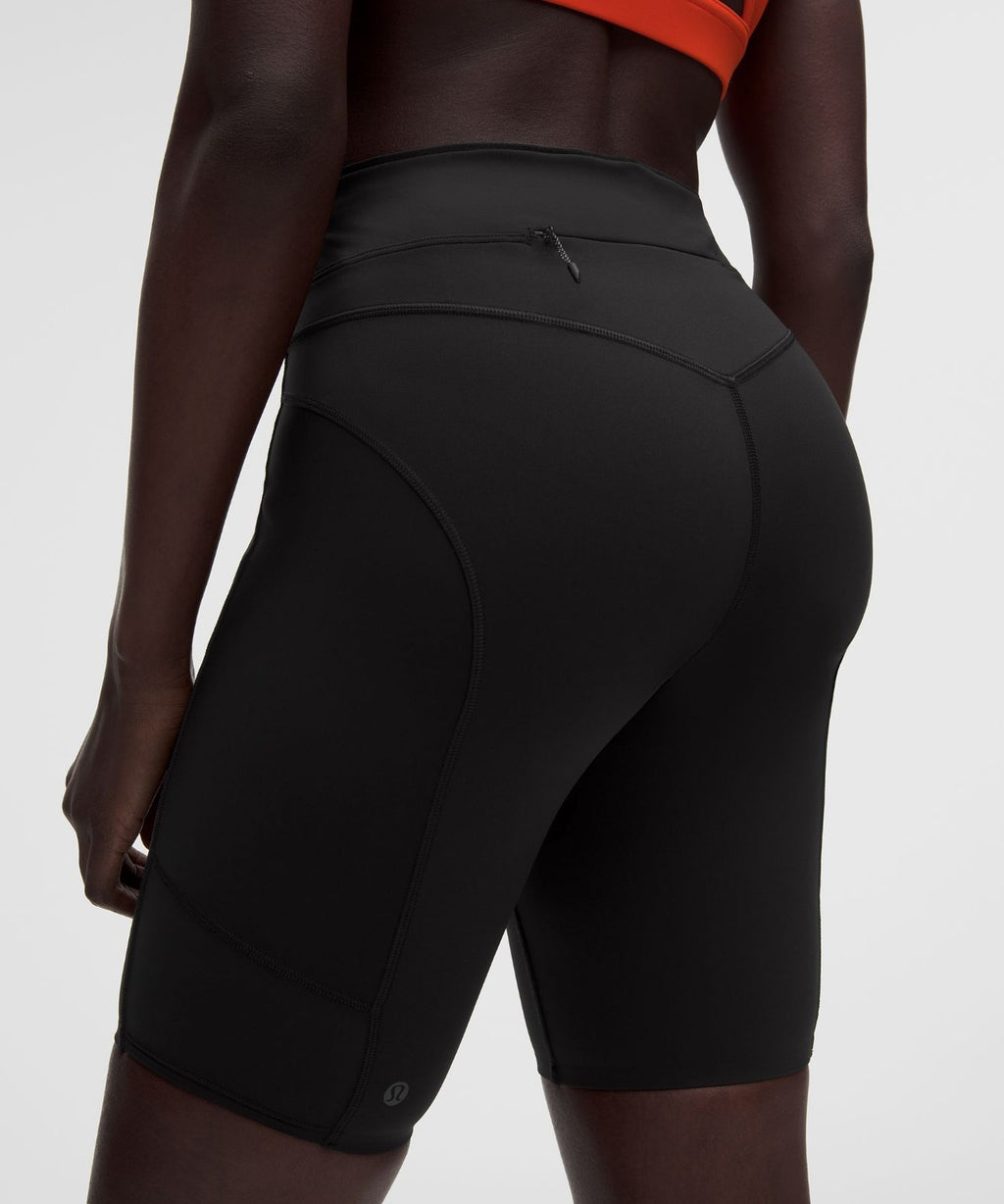 No Line High-Rise Running Short 8" Black