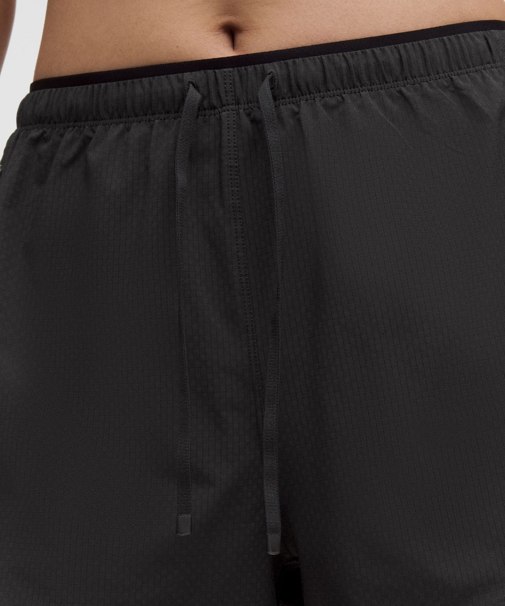 Textured Mesh High-Rise Running Short 2.5" Black