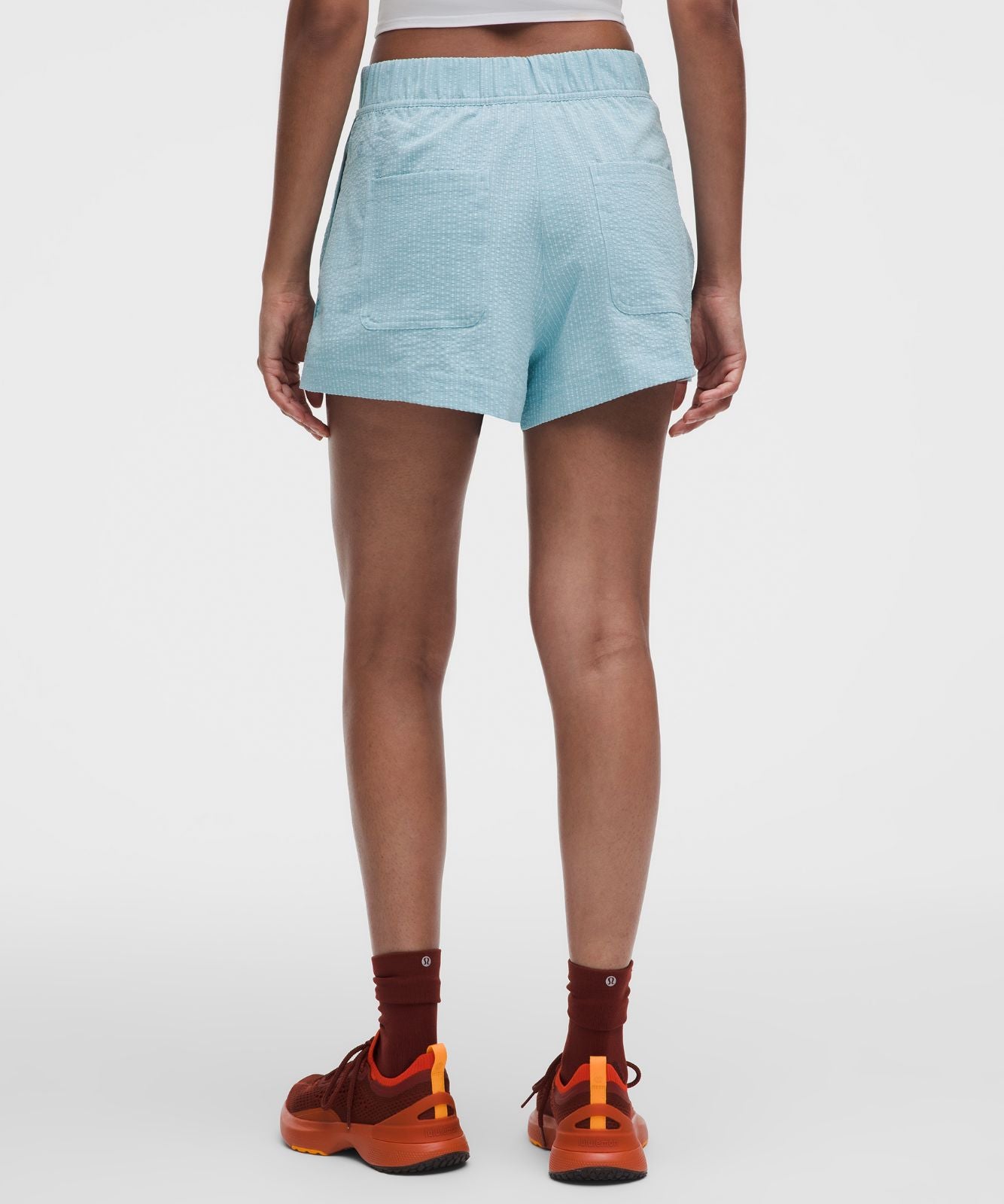 Seersucker WovenAir High-Rise Pleated Short 3.5" Seafoam/Seafoam