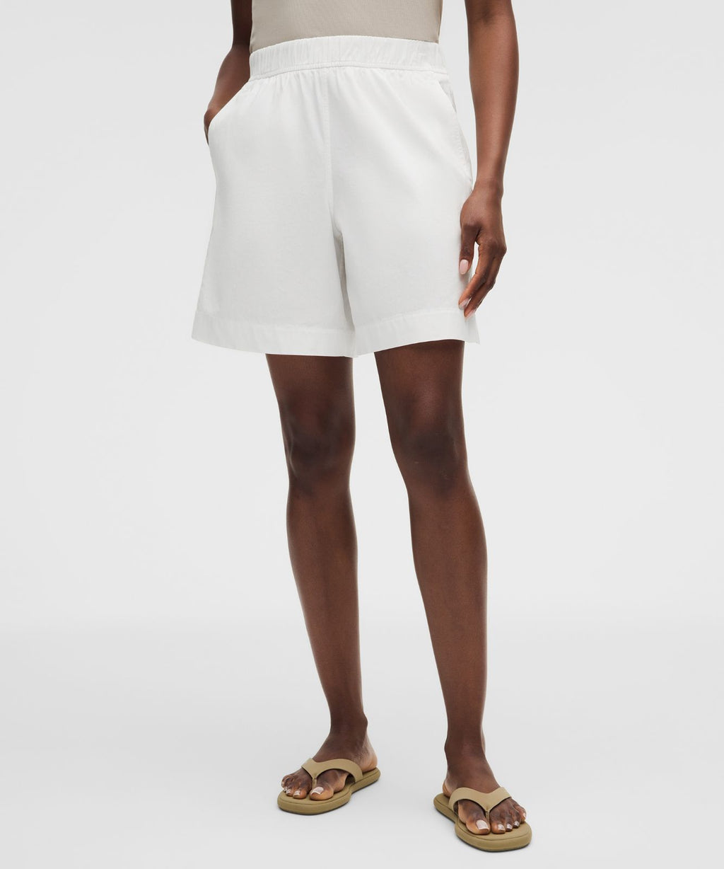 LuluLinen High-Rise Relaxed-Fit Short 7" White