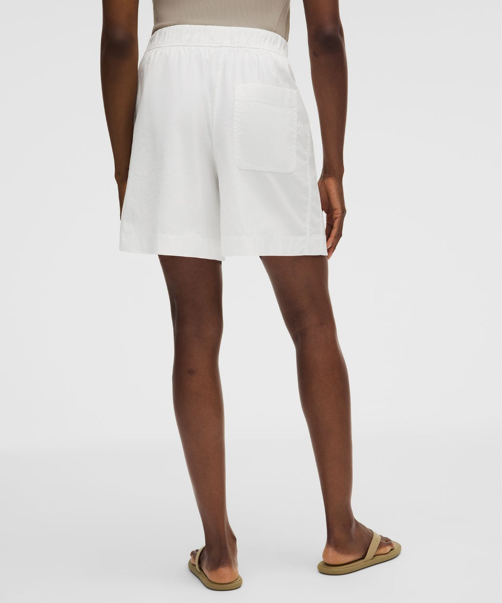 LuluLinen High-Rise Relaxed-Fit Short 7" White