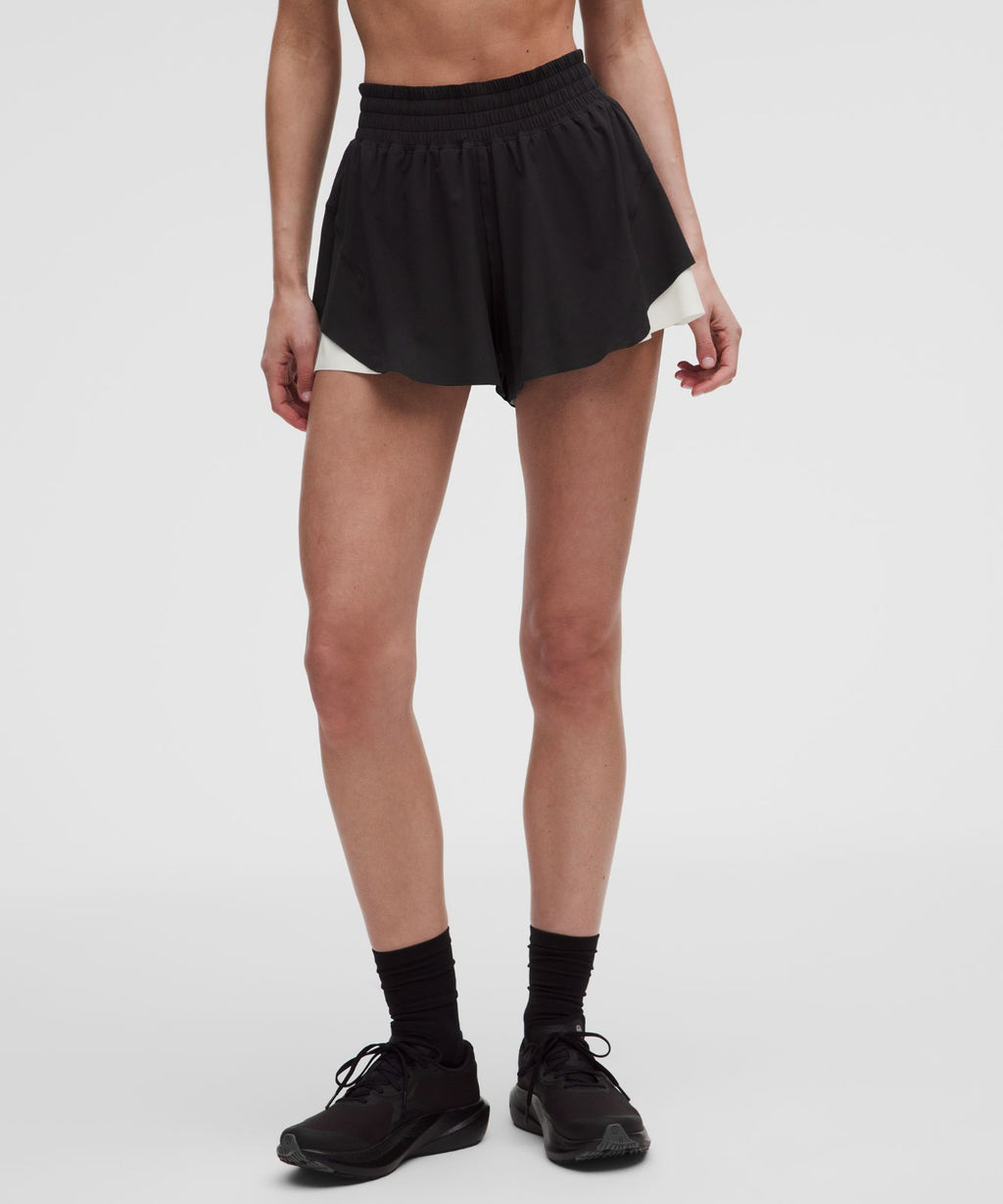Shake It Out High-Rise Running Short 2.5" Black/Coconut Ivory