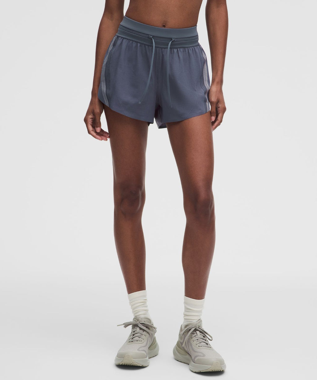Fast and Free Airflow Mid-Rise Running Short 3” Dusty Diamond/Light Ivory/Black