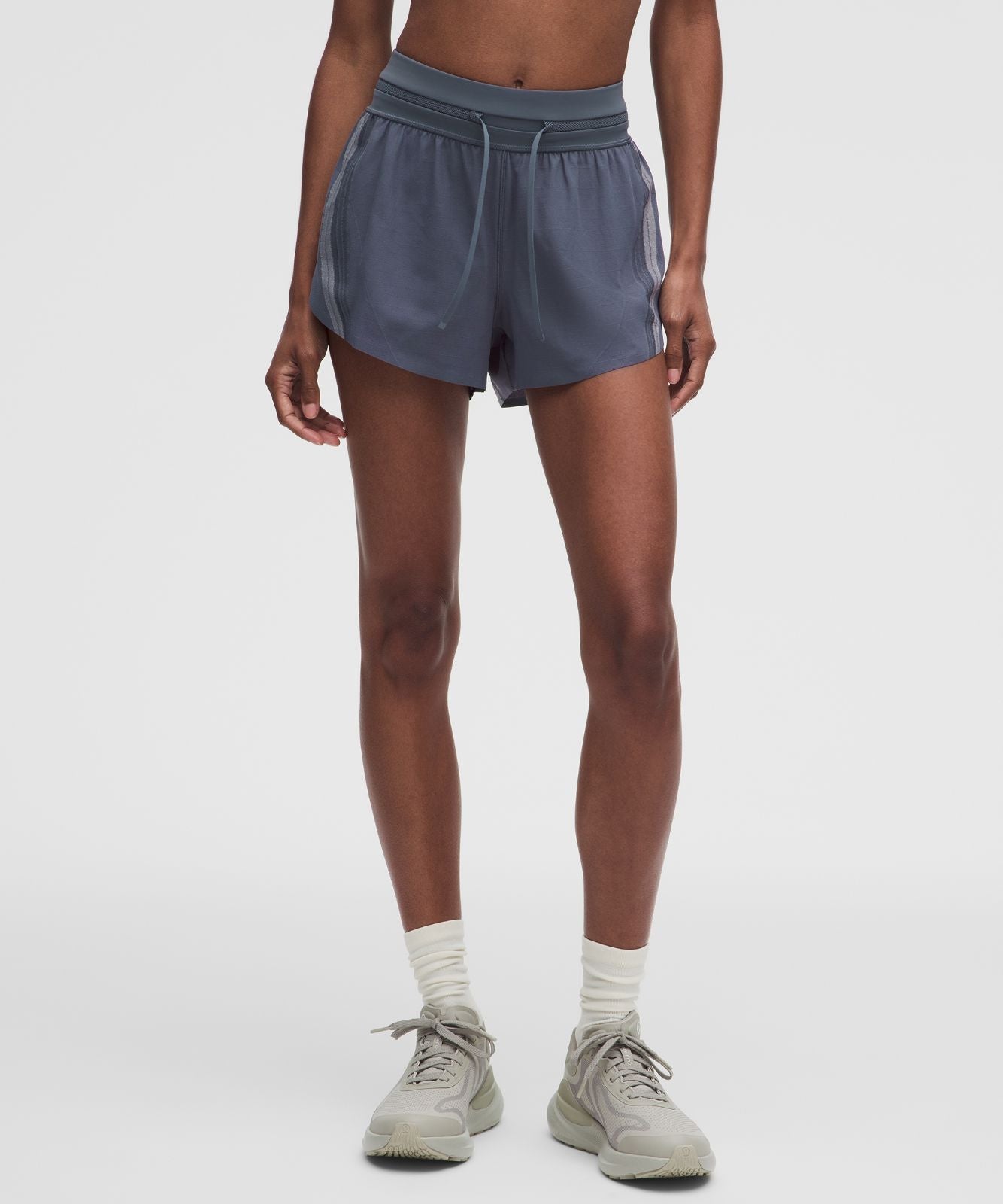 Fast and Free Airflow Mid-Rise Running Short 3” Dusty Diamond/Light Ivory/Black