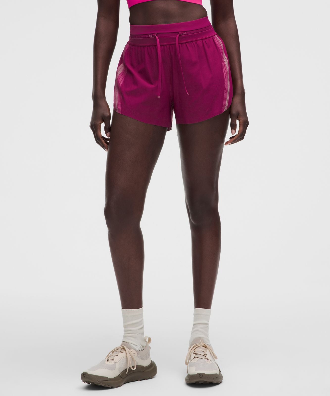 Fast and Free Airflow Mid-Rise Running Short 3” Raspberry Rave/Light Ivory/Flamingo Fun Tone