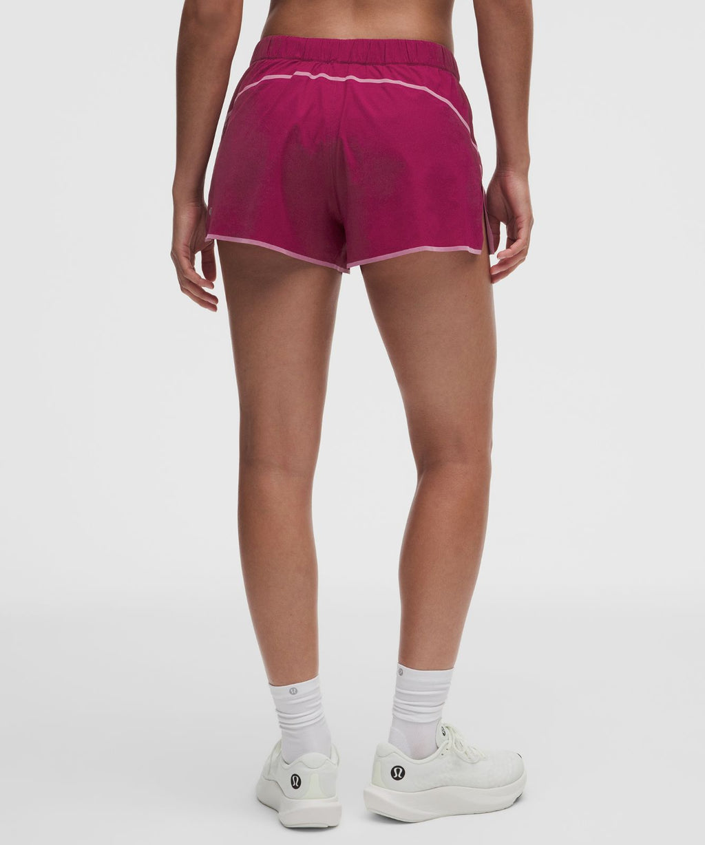 Two-Toned Mid-Rise Track Short 3" Raspberry Rave/Flamingo Fun Tone