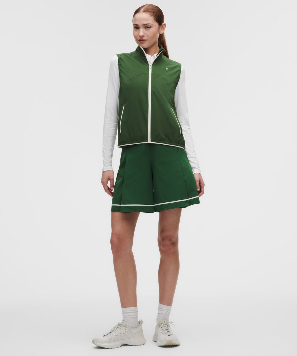 Box-Pleat High-Rise Golf Short 7" Ivy Grove/Light Ivory