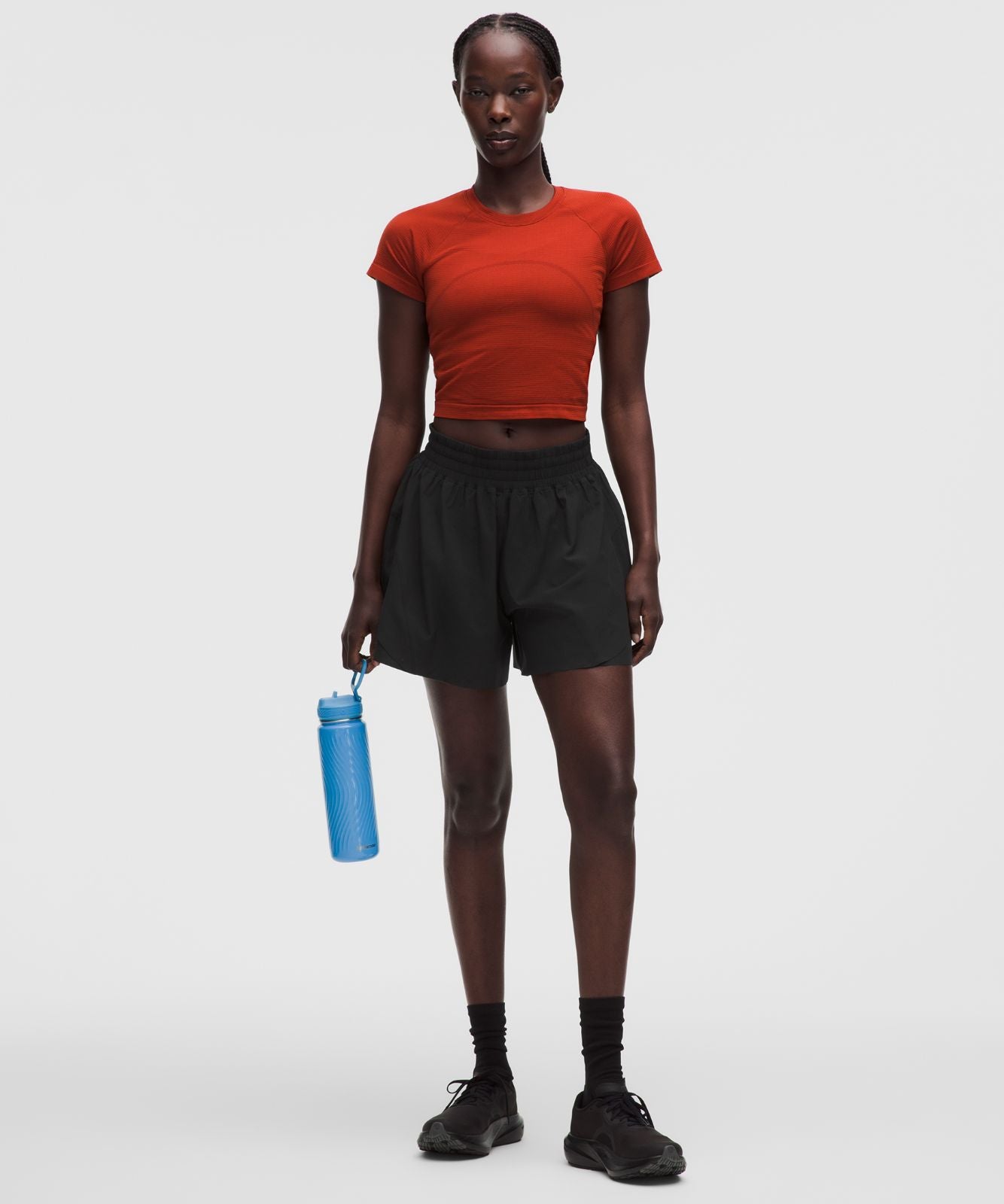 Shake It Out High-Rise Running Short 4" Black